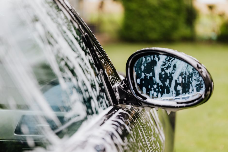Thick foam car wash exterior detailing